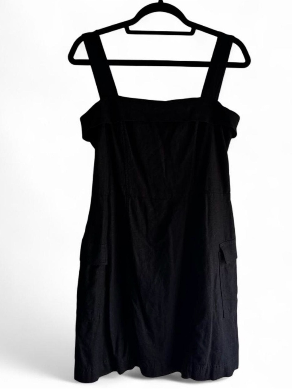 SO Black Square-Neck Mini Dress with Wide Straps
